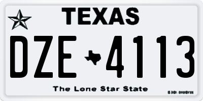 TX license plate DZE4113