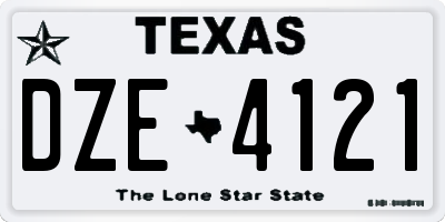 TX license plate DZE4121
