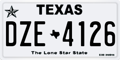TX license plate DZE4126