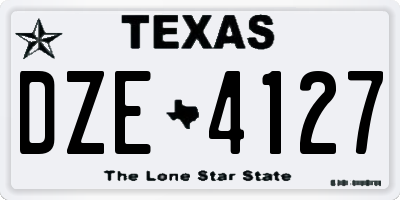 TX license plate DZE4127