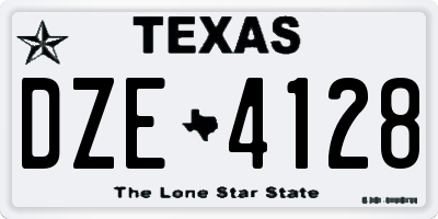 TX license plate DZE4128