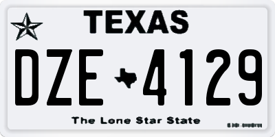 TX license plate DZE4129