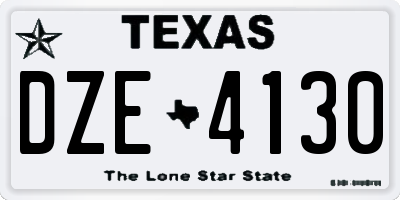 TX license plate DZE4130