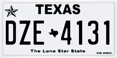 TX license plate DZE4131
