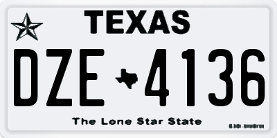 TX license plate DZE4136