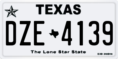 TX license plate DZE4139