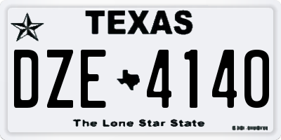 TX license plate DZE4140