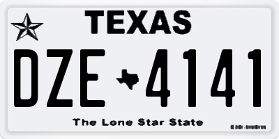 TX license plate DZE4141