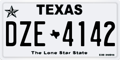 TX license plate DZE4142