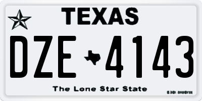 TX license plate DZE4143