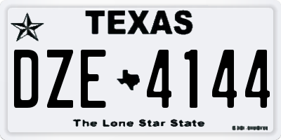 TX license plate DZE4144