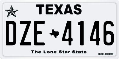 TX license plate DZE4146