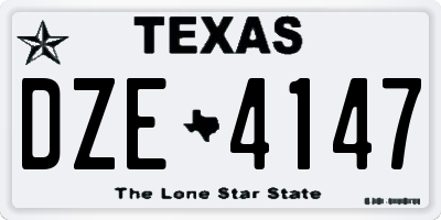 TX license plate DZE4147