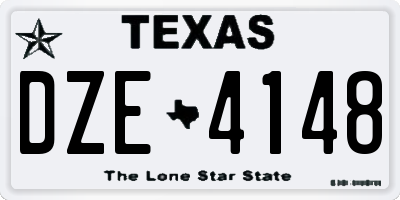 TX license plate DZE4148