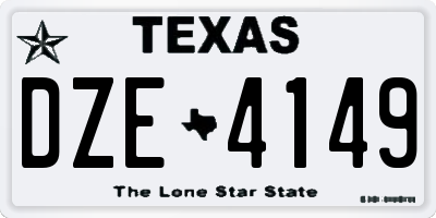 TX license plate DZE4149