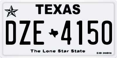 TX license plate DZE4150