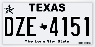 TX license plate DZE4151