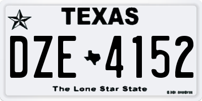 TX license plate DZE4152