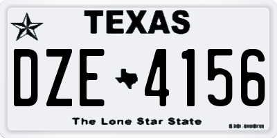 TX license plate DZE4156