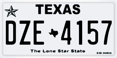 TX license plate DZE4157