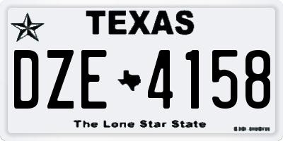 TX license plate DZE4158