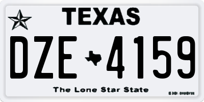 TX license plate DZE4159