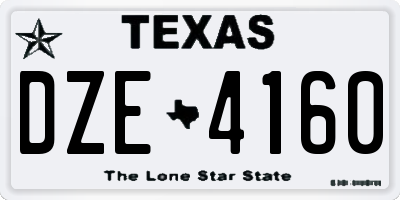 TX license plate DZE4160