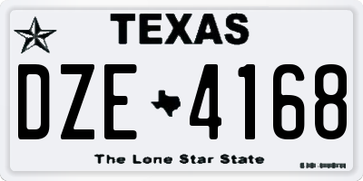 TX license plate DZE4168