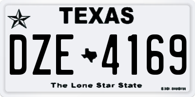 TX license plate DZE4169