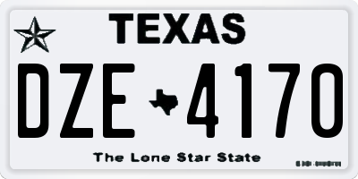 TX license plate DZE4170