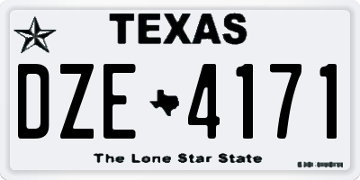 TX license plate DZE4171