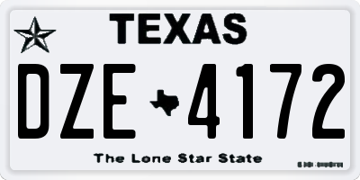 TX license plate DZE4172