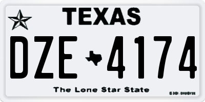 TX license plate DZE4174