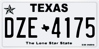TX license plate DZE4175