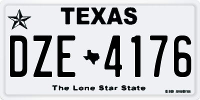 TX license plate DZE4176