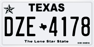 TX license plate DZE4178