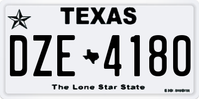 TX license plate DZE4180