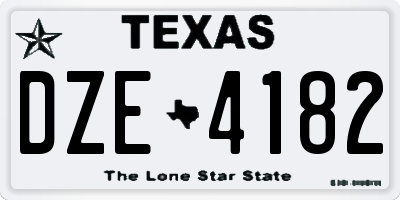 TX license plate DZE4182