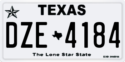 TX license plate DZE4184