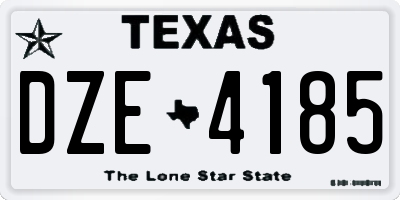 TX license plate DZE4185