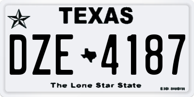 TX license plate DZE4187
