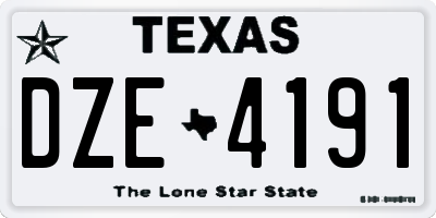 TX license plate DZE4191