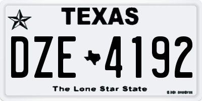 TX license plate DZE4192