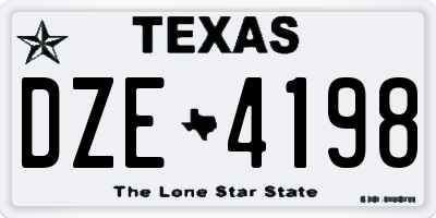 TX license plate DZE4198