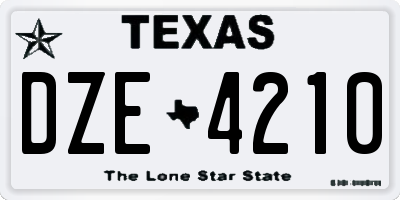 TX license plate DZE4210