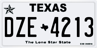 TX license plate DZE4213