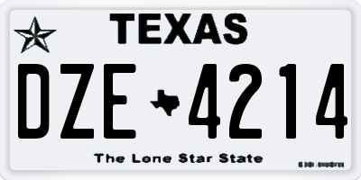 TX license plate DZE4214