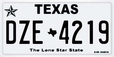 TX license plate DZE4219