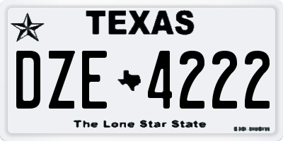 TX license plate DZE4222