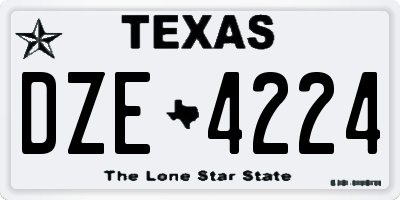 TX license plate DZE4224